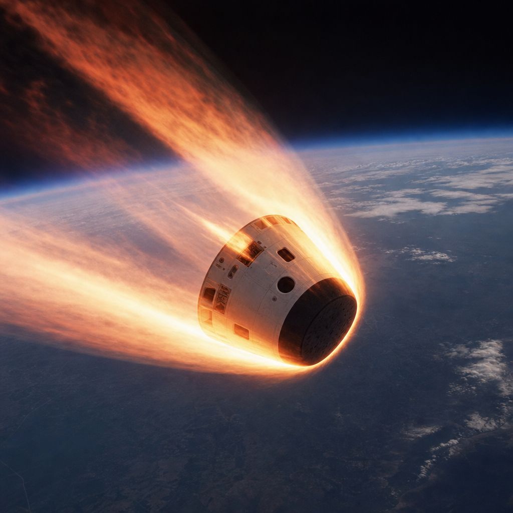 Spacecraft Re-entry Image demonstrating Spacecraft Re-entry in the space industry context